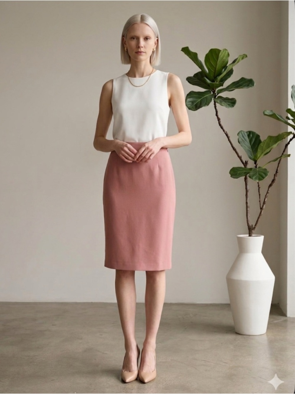 NWT Kasper Tea Rose Pink Pencil Skirt Size 18